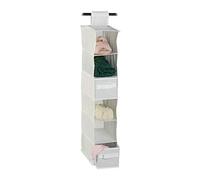 Relaxdays Organizador Colgante con 6 Estantes y 2 Cajones, Tela-Cartón, 82 x 14,5 x 30 cm, Blanco