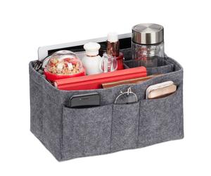 Relaxdays Organizador de bolsos fieltro gris