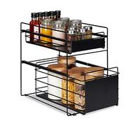 Relaxdays Organizador de Cocina, 2 Cestas, Estantería extraíble Cocina y Baño, 39,5x25x40,5 cm, Color Negro