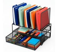Relaxdays Organizador de Escritorio, Acero Negro