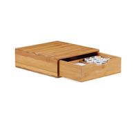 Relaxdays Organizador de escritorio, Bambú, Organizador de cajones, Natural, Marrón, 10 x 29,5 x 30 cm