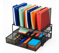 Relaxdays Organizador de escritorio con cajón negro