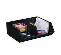 Relaxdays Organizador escritorio de bambú apilable antracita