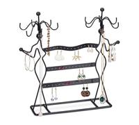 Relaxdays Organizador de joyas con figuras negro