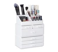 Relaxdays Organizador de maquillaje con 6 cajones blanco