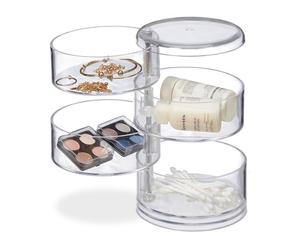 Relaxdays Organizador de maquillaje giratorio transparente