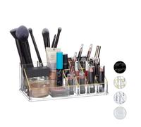 Relaxdays Organizador de maquillaje oro,transparente