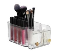 Relaxdays Organizador de maquillaje para pared oro,transparente
