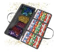 Relaxdays Organizador de Papel de Regalo con Cremallera, Asas y 3 Bolsillos, 34x82x13 cm, Gris