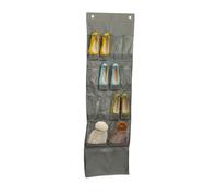 Relaxdays Organizador Zapatos, 15 Compartimentos, Zapatero Puerta, 158x47,5x5 cm, Malla y Tela, Soporte Calzado, Gris