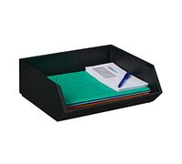Relaxdays Schreibtischorganizer Organizador Escritorio, 1 Compartimento, Cajonera Bambú Apilable, Multifuncional, 12,5x35x31 cm, Antracita, 12.5 x 35 x 31 cm