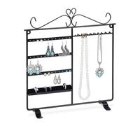 Relaxdays Organizador joyas collares y pendientes negro