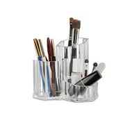 Relaxdays Organizador maquillaje 3 botes transparente
