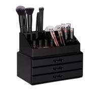 Relaxdays Organizador maquillaje pequeño negro