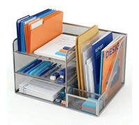 Relaxdays Organizador metálico de 5 compartimentos negro
