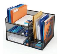Relaxdays Organizador metálico de 5 compartimentos negro