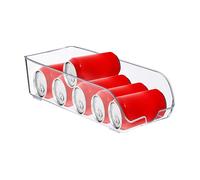 Relaxdays Organizador Nevera, Almacenaje Alimentos Frigo, 10 x 16 x 35 cm, Cajón Organización con Asa, Transparente
