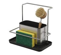 Relaxdays Organizador para Fregadero con escurridor y Soporte para Esponja, Acero Inoxidable, 19x21x12 cm, Plateado