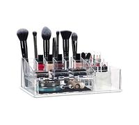 Relaxdays Organizador para maquillaje, Un Cajón, Neceser para Pintalabios y Joyas, Transparente