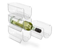 Relaxdays Organizador para nevera, set de botellas transparente