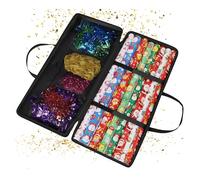 Relaxdays Organizador para Papel Regalo, con Cremallera, Asas, 3 Bolsillos, Negro, 34x82x13 cm