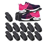 Relaxdays Organizador Zapatos, Pack de 12 Unidades, hasta Talla 39/40, Polipropileno, Negro, 12 x 10 x 27 cm