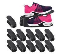 Relaxdays Organizador Zapatos, Pack de 12 Unidades, hasta Talla 39/40, Polipropileno, Negro, 12 x 10 x 27 cm