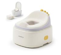 Relaxdays Orinal 4en1 Dino con tapa crema,gris