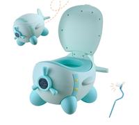 Relaxdays Orinal avión para niños amarillo,azul claro,turquesa