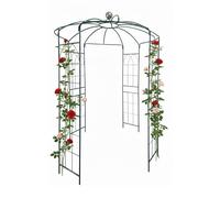 Relaxdays Pabellón metal para rosas verde,plata