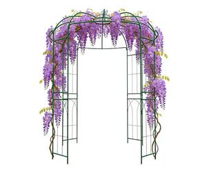 Relaxdays Pabellón metálico para Rosas, 275x211x211 cm, Verde Oscuro | Soporte para trepadoras, jardín, transitable