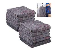Relaxdays Pack 10 Fieltros Protectores Mudanzas, Mantas Transporte o Almacenaje, Material Reciclado, 150 x 200 cm, Gris