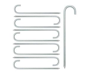 Relaxdays Pack 10 Piquetas de Camping, EstacasTienda de Campaña, Clavijas Suelo, 38,5 cm, Acero Resistente, Plateado