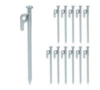 Relaxdays Pack 12 piquetas camping de 20 cm plata