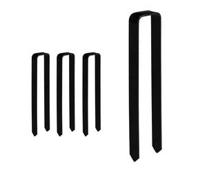 Relaxdays Pack 12 piquetas de camping forma de U negro