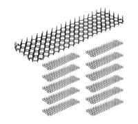 Relaxdays Juego Pack 12 Rejillas de Pinchos Antigatos, Ahuyentador Anti Gatos, Protección Huertos y Plantas, Plástico, Negro, 3 x 49 x 14 cm