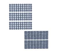 Relaxdays Pack 180 Fieltros Adhesivos Cuadrados y Redondos, Salva Sillas. Protectores Patas Muebles, Gris Oscuro
