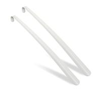 Relaxdays Pack 2 Calzadores, Ayuda Ponerse los Zapatos, 58,5 cm, Descalzadores Metal, Resistentes, con Colgador, Blanco