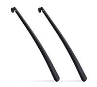 Relaxdays Pack 2 Calzadores, Ayuda Ponerse los Zapatos Personas Mayores, 58 cm, Resistentes, Agujero para Colgar, Negro, Hierro, Talla única