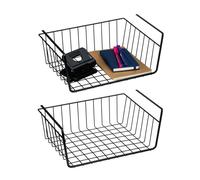 Relaxdays Pack 2 cestas rejilla metálica colgantes negro