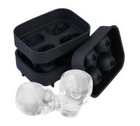 Relaxdays Pack 2 cubiteras con forma de calavera negro