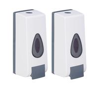 Relaxdays Pack 2 dispensadores jabón pared 350 ml blanco,gris