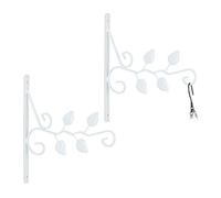 Relaxdays Pack 2 ganchos macetas pared blancos blanco