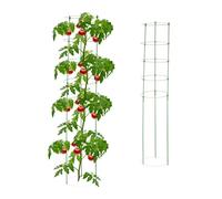 Relaxdays Pack 2 jaulas tomates redondas 150 cm verde oscuro