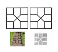 Relaxdays pavimento para aceras, Juego de 2 Pack 2 Moldes para Hormigón, Plantillas Cemento, Pavimentación Caminos o Entrada DIY, 4 x 40,5 x 40,5cm, Negro, 4 x 40.5 x 40.5 cm