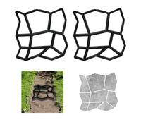 Relaxdays Juego de 2 Formas de acera Pack 2 Moldes para Hormigón, Plantillas Cemento, Pavimentación Caminos o Entrada DIY, 4 x 32 x 32 cm, Negro, 2 Unidades
