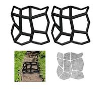 Relaxdays Juego de 2 Formas de acera Pack 2 Moldes para Hormigón, Plantillas Cemento, Pavimentación Caminos o Entrada DIY, 4 x 42 x 42 cm, Negro, 2 Unidades