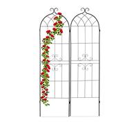 Relaxdays Pack 2 Soportes Trepadoras, Enrejado Plantas Dos Paneles, 180 x 50 cm, Tutores Decorativos, Hierro, Negro