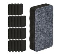 Relaxdays Pack 20 Borradores de Pizarra Blanca, Limpiadores Magnéticos, Colegio y Oficina, 2x10,5x5,5 cm, EVA, Negro, Gomaespuma