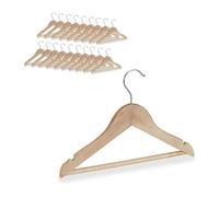 Relaxdays Pack 20 perchas infantiles marrón claro,plata
